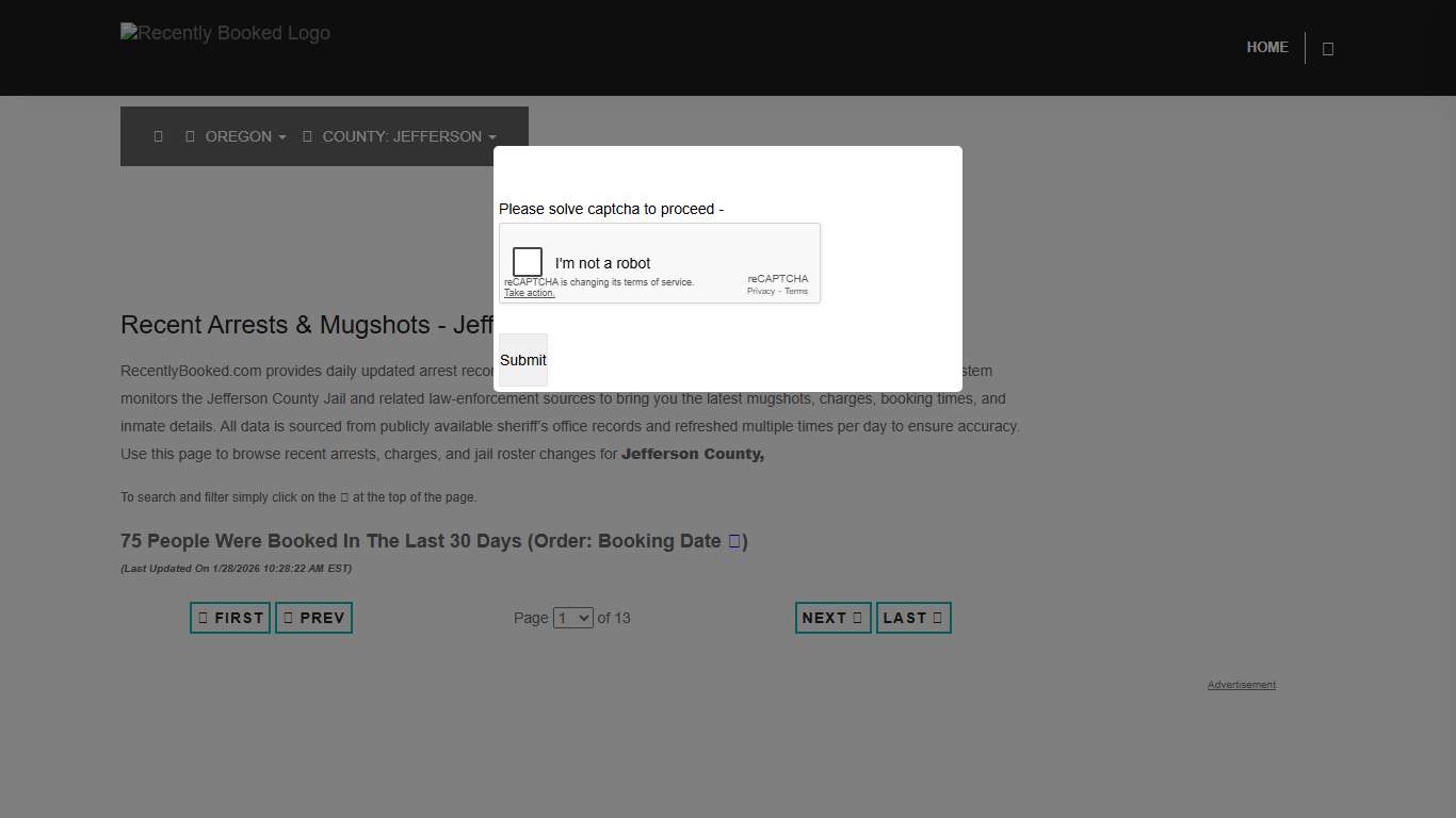 Jefferson County, Oregon Mugshots RecentlyBooked.com
