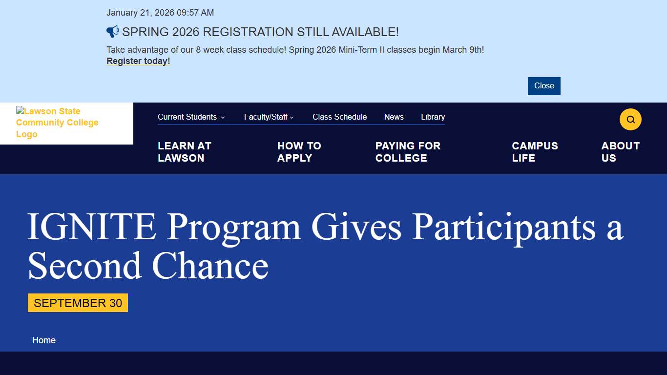 IGNITE Program Gives Participants a Second Chance